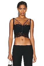 VERSACE Lace Bralette Top in Black, view 1, click to view large image.