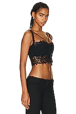 VERSACE Lace Bralette Top in Black, view 2, click to view large image.