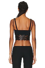 VERSACE Lace Bralette Top in Black, view 3, click to view large image.