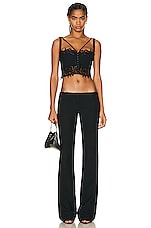 VERSACE Lace Bralette Top in Black, view 4, click to view large image.