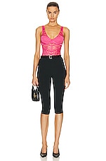 VERSACE Lace Bodysuit in Tropical Pink, view 5, click to view large image.