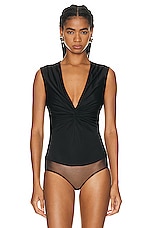VERSACE Jersey Bodysuit in Black, view 2, click to view large image.