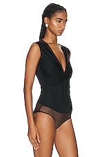 VERSACE Jersey Bodysuit in Black, view 3, click to view large image.