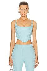 VERSACE Bra Top in Pastel Blue, view 1, click to view large image.