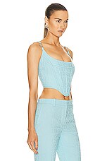 VERSACE Bra Top in Pastel Blue, view 2, click to view large image.