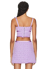 VERSACE Jacquard Bra Top in Lavender, view 4, click to view large image.
