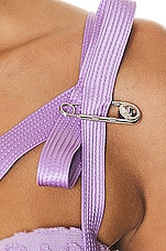 VERSACE Jacquard Bra Top in Lavender, view 6, click to view large image.