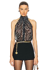 VERSACE Silk Blouse in Black, view 1, click to view large image.