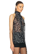 VERSACE Silk Blouse in Black, view 2, click to view large image.
