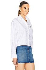 VERSACE Informal Cotton Baroque Cotton Shirt in Optical White, view 2, click to view large image.