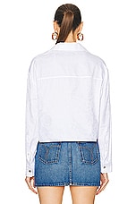 VERSACE Informal Cotton Baroque Cotton Shirt in Optical White, view 3, click to view large image.