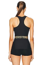 VERSACE Lycra Tank Top in Black, view 3, click to view large image.