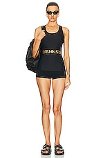 VERSACE Lycra Tank Top in Black, view 4, click to view large image.