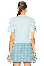VERSACE Logo T-shirt in Pale Blue+bianco, view 4, click to view large image.