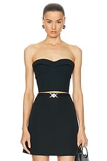 VERSACE Strapless Top in Black, view 1, click to view large image.