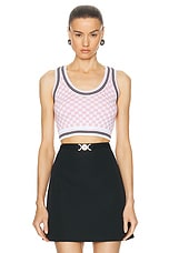 VERSACE Knit Top in White & Pale Pink, view 1, click to view large image.