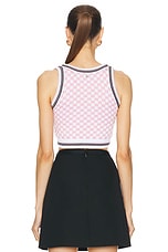 VERSACE Knit Top in White & Pale Pink, view 3, click to view large image.