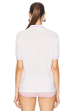 VERSACE Polo Top in Ivory, view 3, click to view large image.