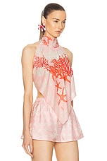 VERSACE Scarf Top in Dusty Rose, Coral, & Bone, view 2, click to view large image.
