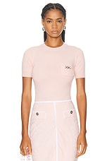 VERSACE Short Sleeve Top in Dusty Rose, view 1, click to view large image.