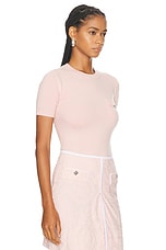 VERSACE Short Sleeve Top in Dusty Rose, view 2, click to view large image.