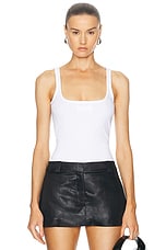 VERSACE Stretch Tank Top in Optical White, view 1, click to view large image.