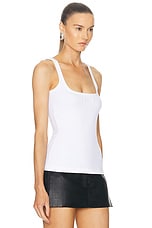 VERSACE Stretch Tank Top in Optical White, view 2, click to view large image.