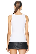 VERSACE Stretch Tank Top in Optical White, view 3, click to view large image.