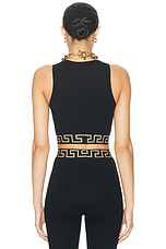 VERSACE Cropped Tank Top in Black, view 3, click to view large image.