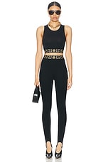 VERSACE Cropped Tank Top in Black, view 4, click to view large image.