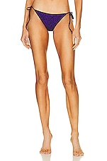 VERSACE Reversible Bikini Bottom in Black & Orchid, view 1, click to view large image.