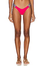 VERSACE Band Bikini Bottom in Tropical Pink, view 1, click to view large image.