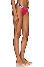 VERSACE Band Bikini Bottom in Tropical Pink, view 2, click to view large image.