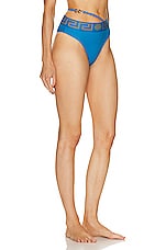 VERSACE High Waist Bikini Bottom in Mediterranean Blue, view 2, click to view large image.