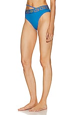 VERSACE High Waist Bikini Bottom in Mediterranean Blue, view 3, click to view large image.