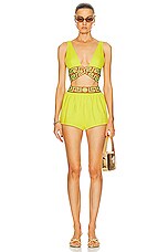 VERSACE Lycra Vita Swim Bikini Top in Mimosa & Yellow, view 4, click to view large image.