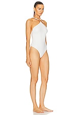 VERSACE Lycra Vita One Piece Swimsuit in White, view 2, click to view large image.