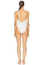 VERSACE Lycra Vita One Piece Swimsuit in White, view 3, click to view large image.