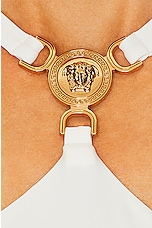 VERSACE Lycra Vita One Piece Swimsuit in White, view 5, click to view large image.