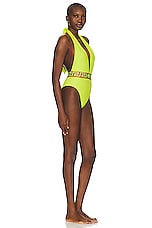 VERSACE Lycra Vita One Piece Swimsuit in Mimosa & Camel, view 2, click to view large image.