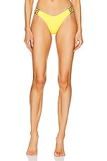 VERSACE Lycra Vita Slip Bikini Bottom in Mimosa & Yellow, view 1, click to view large image.
