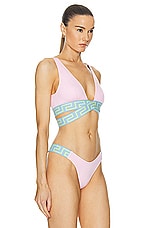 VERSACE Bikini Top in Pastel Pink, Pastel Blue, & Mint, view 2, click to view large image.
