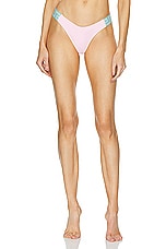 VERSACE Bikini Bottom in Pastel Pink, Pastel Blue, & Mint, view 1, click to view large image.