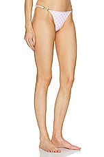 VERSACE High Waisted Bikini Bottom in Pastel Pink & White, view 2, click to view large image.