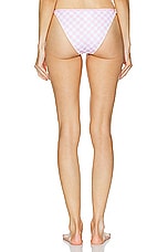 VERSACE High Waisted Bikini Bottom in Pastel Pink & White, view 3, click to view large image.