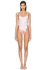 VERSACE One Piece Swimsuit in Dusty Rose, Coral, & Bone, view 1, click to view large image.