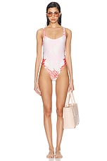 VERSACE One Piece Swimsuit in Dusty Rose, Coral, & Bone, view 4, click to view large image.