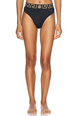 VERSACE Bikini Bottom in Nero, view 1, click to view large image.