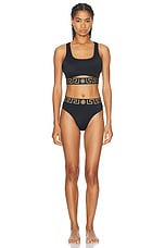 VERSACE Bikini Bottom in Nero, view 4, click to view large image.