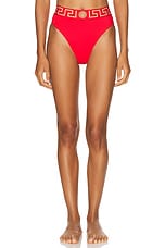 VERSACE Bikini Bottom in Rosso, view 1, click to view large image.